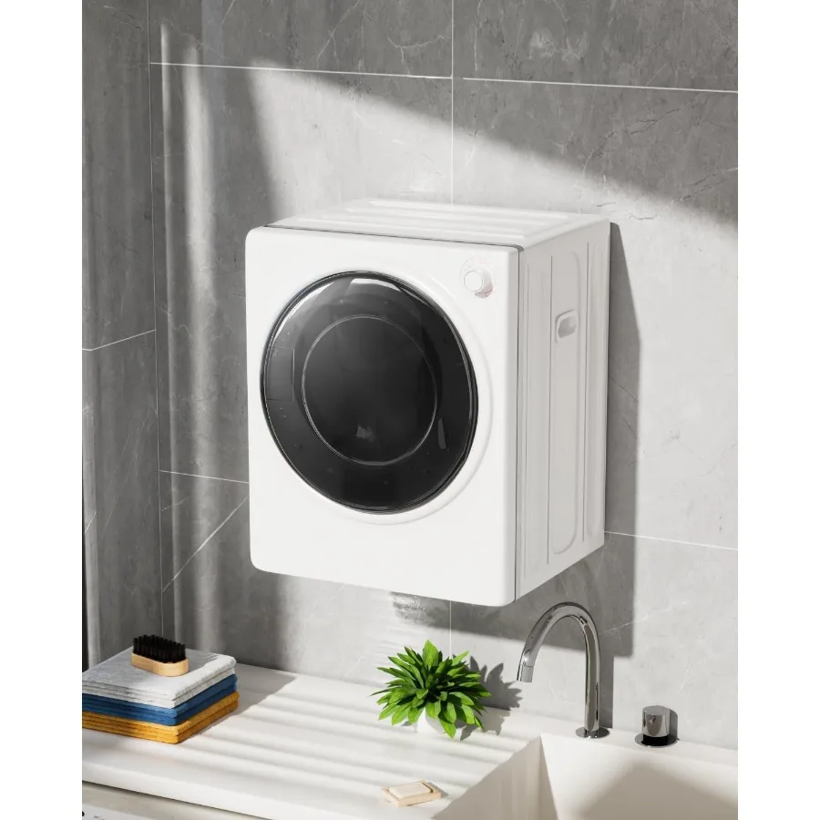 تابو 2.6 كو. مجفف ملابس محمول بقدرة 1300 وات مع حوض من الفولاذ المقاوم للصدأ، مجفف كهربائي ذو تحميل أمامي بوزن 10 رطل مع 4 أوتار