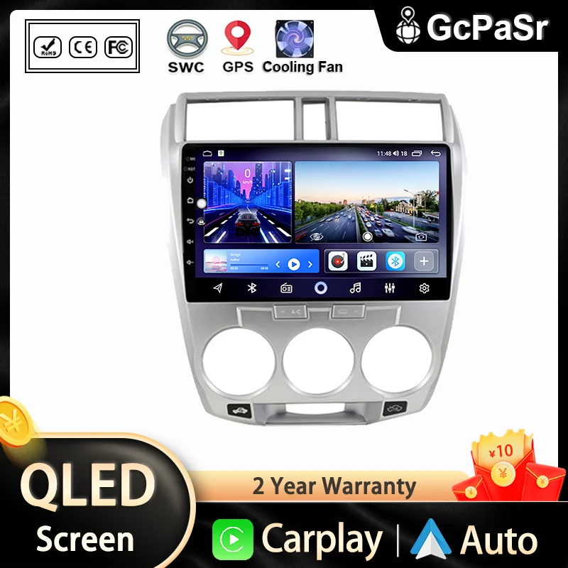 

Car Android For Honda City 2008 -2013 GPS Navigation Dash Cam Touch Screen Multimedia Player High-performance CPU No 2din DVD