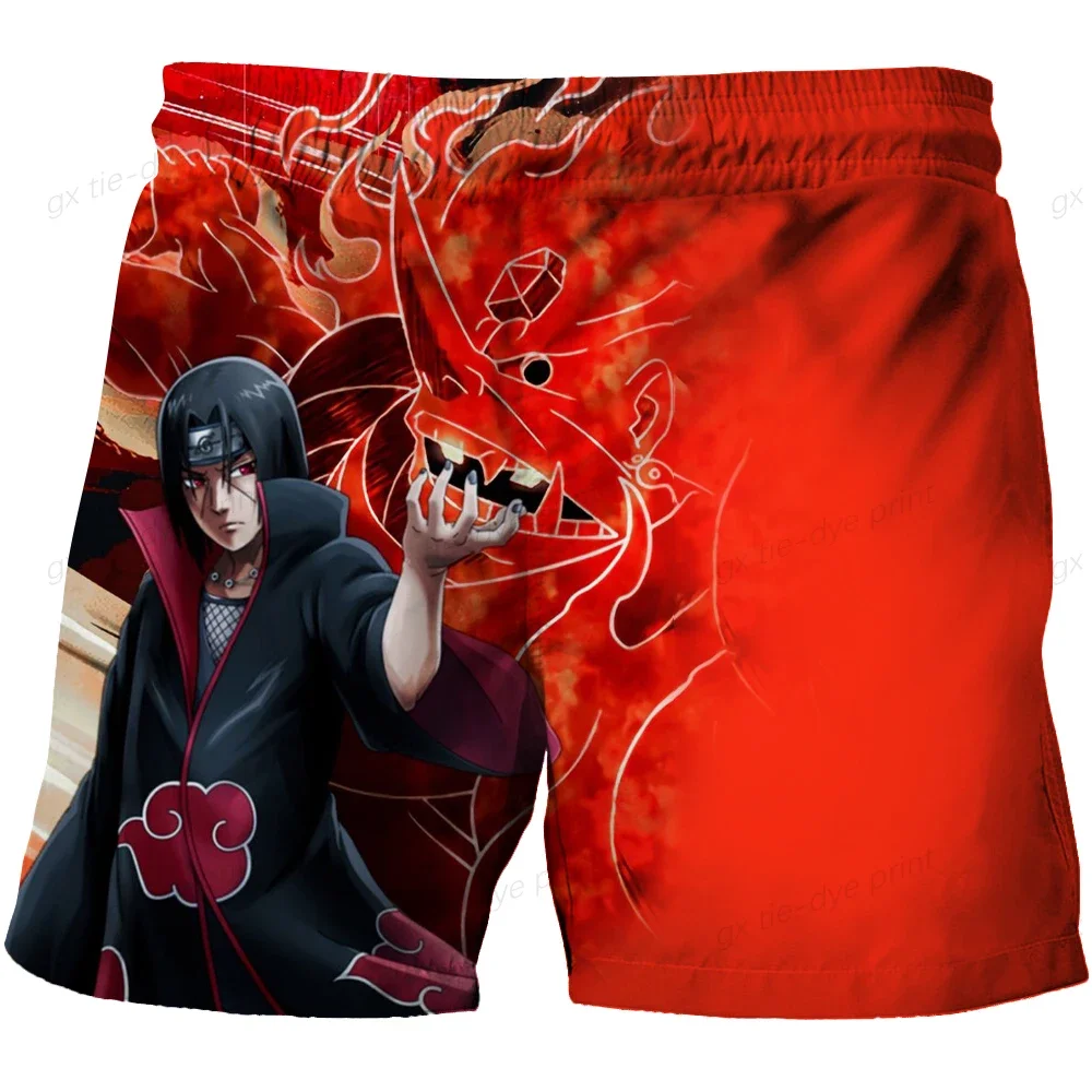 2024 Hawaiian Naruto Shorts Boy Breathable Printed Anime Boys Beach New Summer Surfing Swimming Short Pants