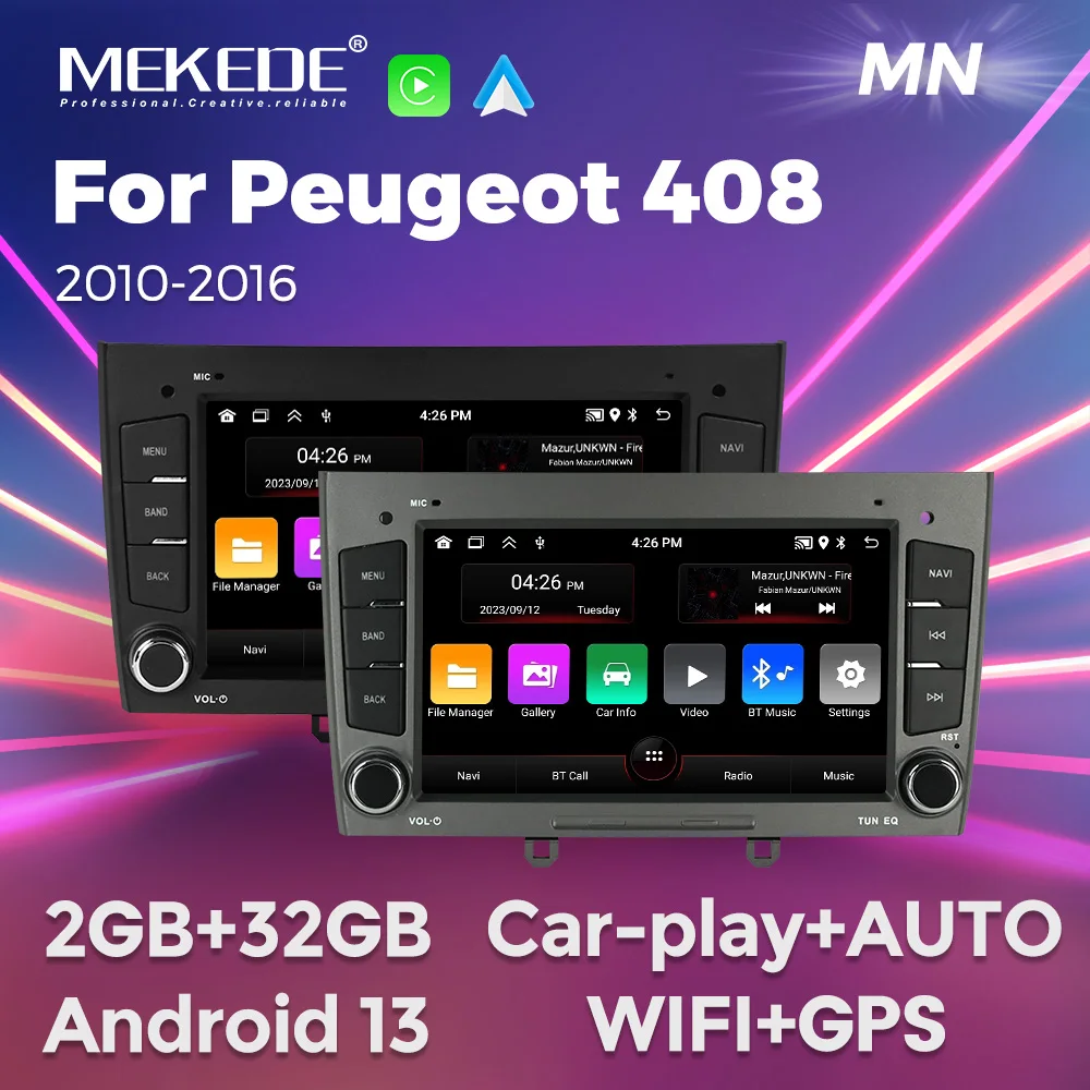 MEKEDE inalámbrico Carplay Android 13 para Peugeot 308 308 SW 408 T7 2010-2016 navegación Radio de coche GPS RDS Audio estéreo unidad principal