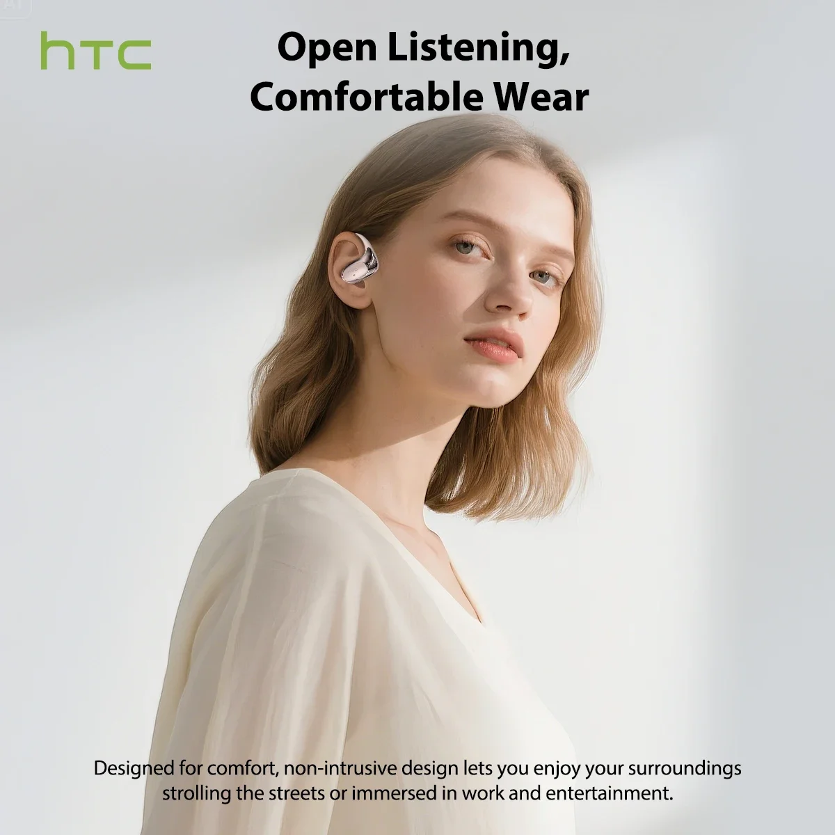 HTC NE35 بلوتوث V6.0 AI الترجمة سماعات OWS سماعة رأس رياضية الحد من الضوضاء المكالمات سماعة رأس لاسلكية Longlife HD باس #4