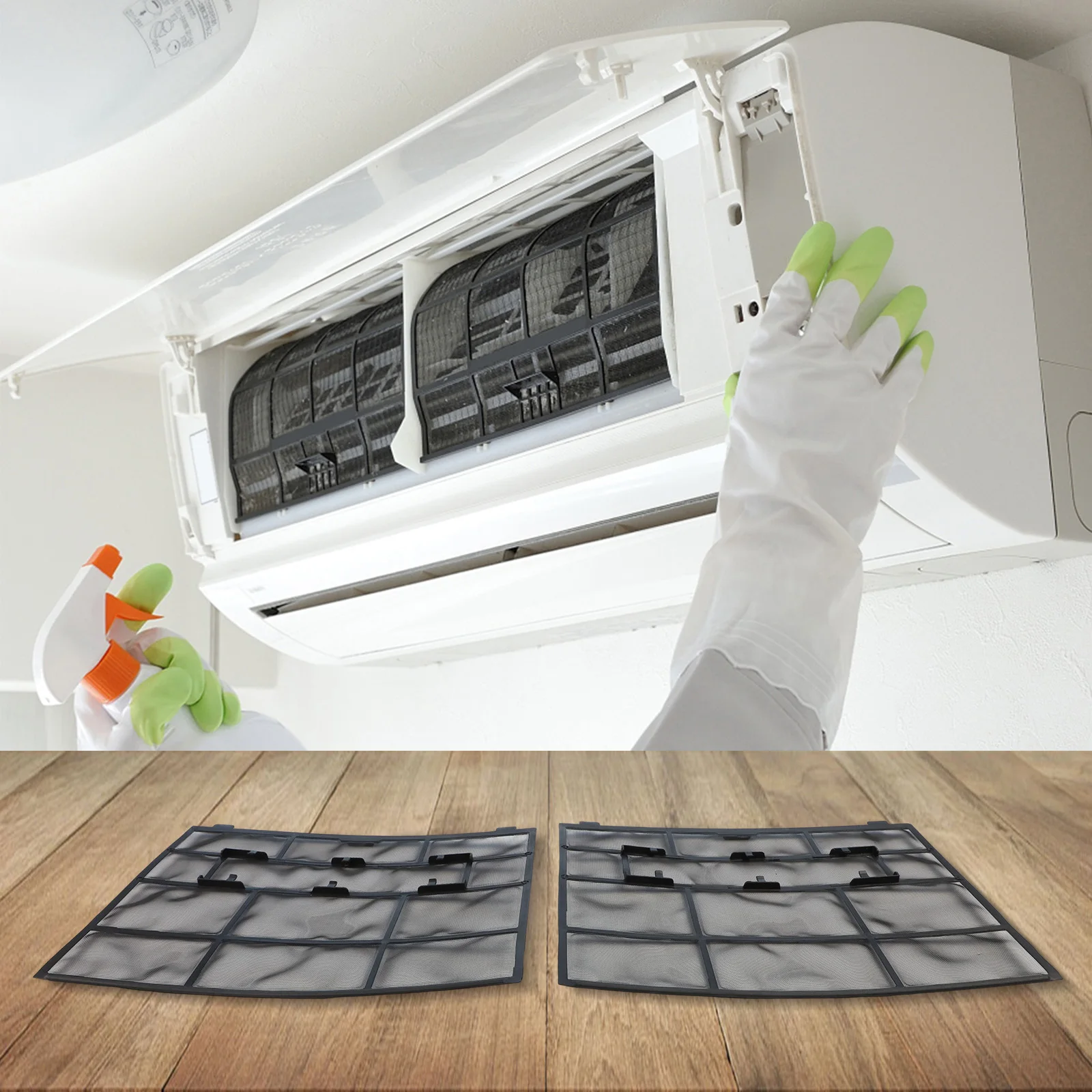 

2Pcs/Set Hanging Air Conditioners Filter Indoor Hanging Dust Screen Plastic Dustproof Cover Air Conditioner Accessories