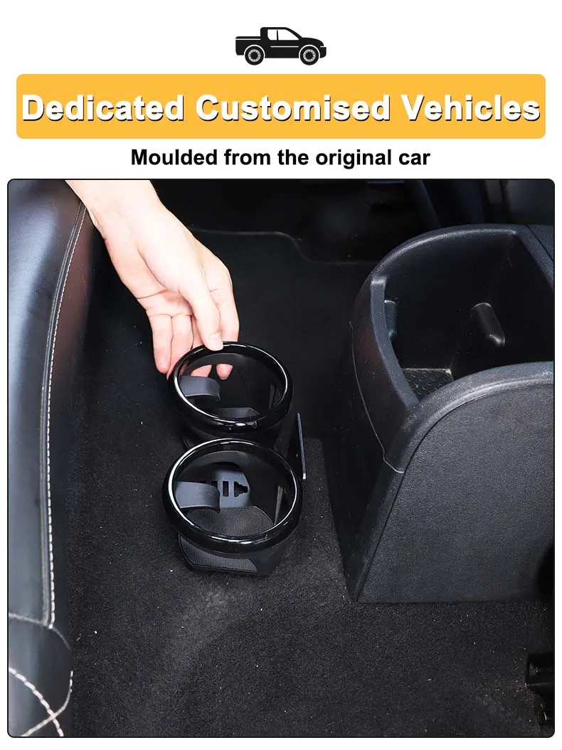 

For Seat leon 2008-2012Armrest Rear Water Cup Holder Storage Box Tray Organizer Car Interior Accessories Black