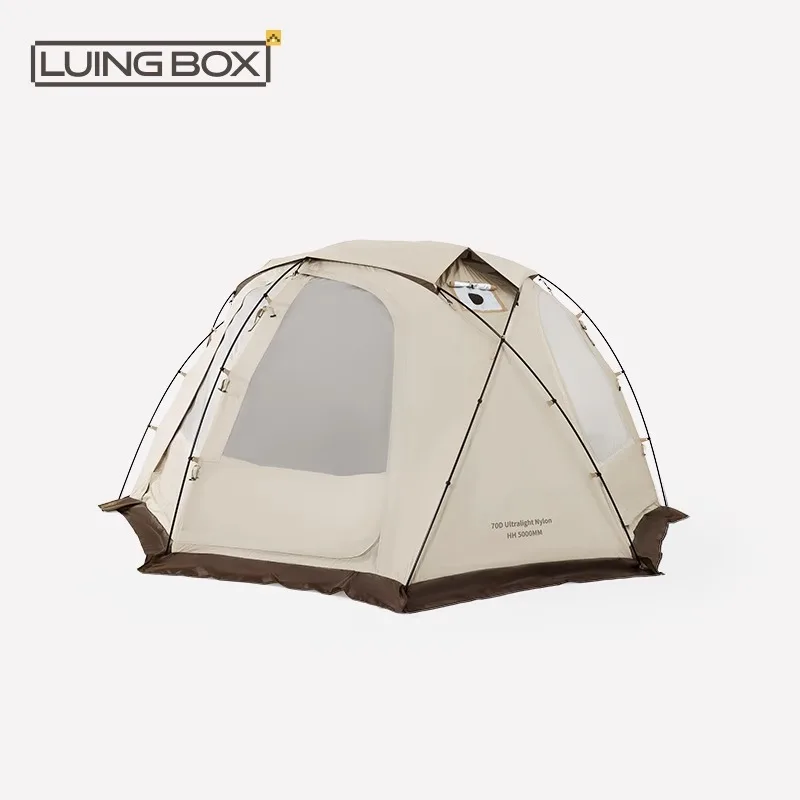 

Кемпинговый ящик LUINGBOX, сферическая палатка, ткань с серебряным покрытием, защита от солнца, задняя ночь палатки, дымоход для приготовления пищи