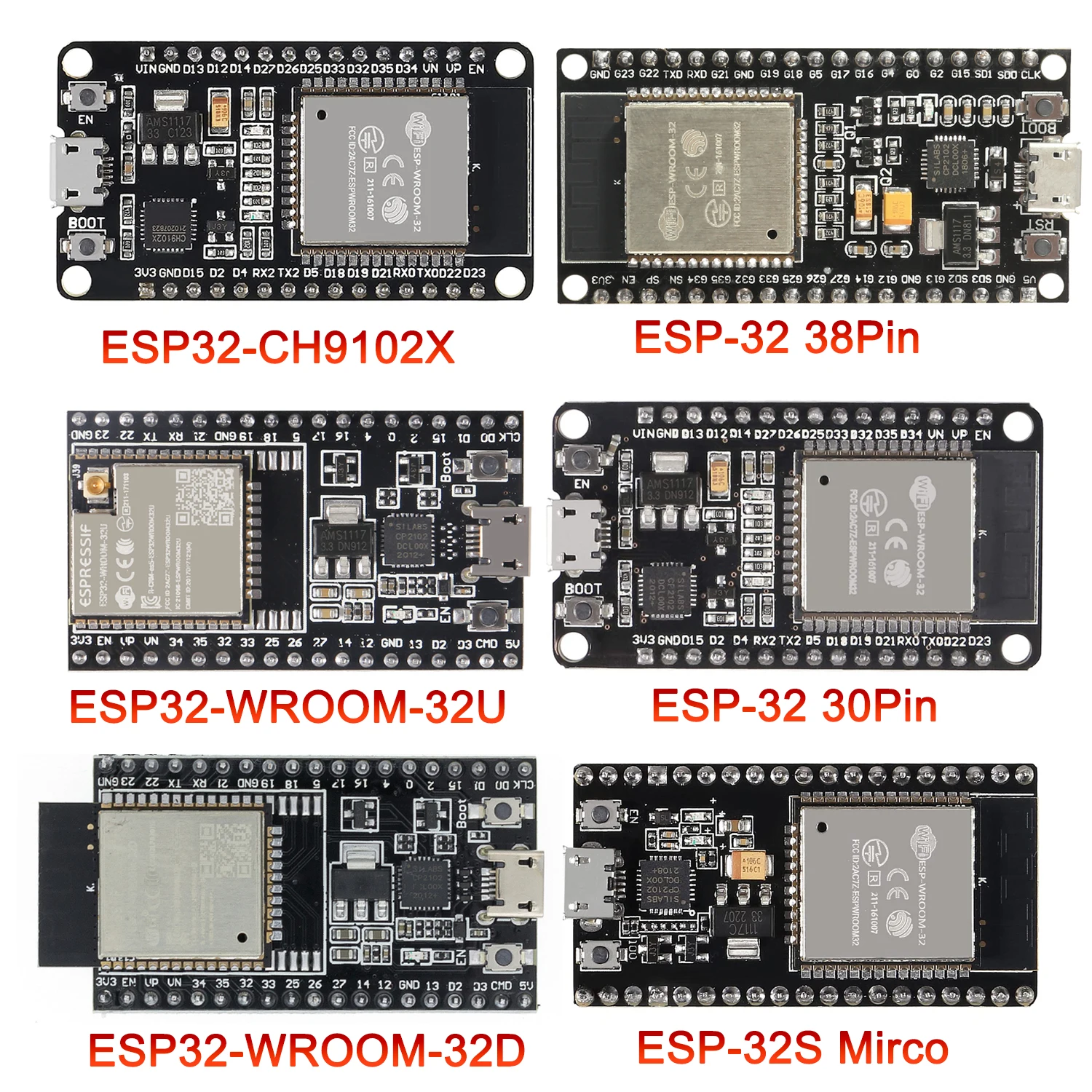 ESP32 Development Board WiFi+Bluetooth Ultra-Low Power Consumption Dual Core ESP-32S ESP32-WROOM-32D ESP32-WROOM-32U