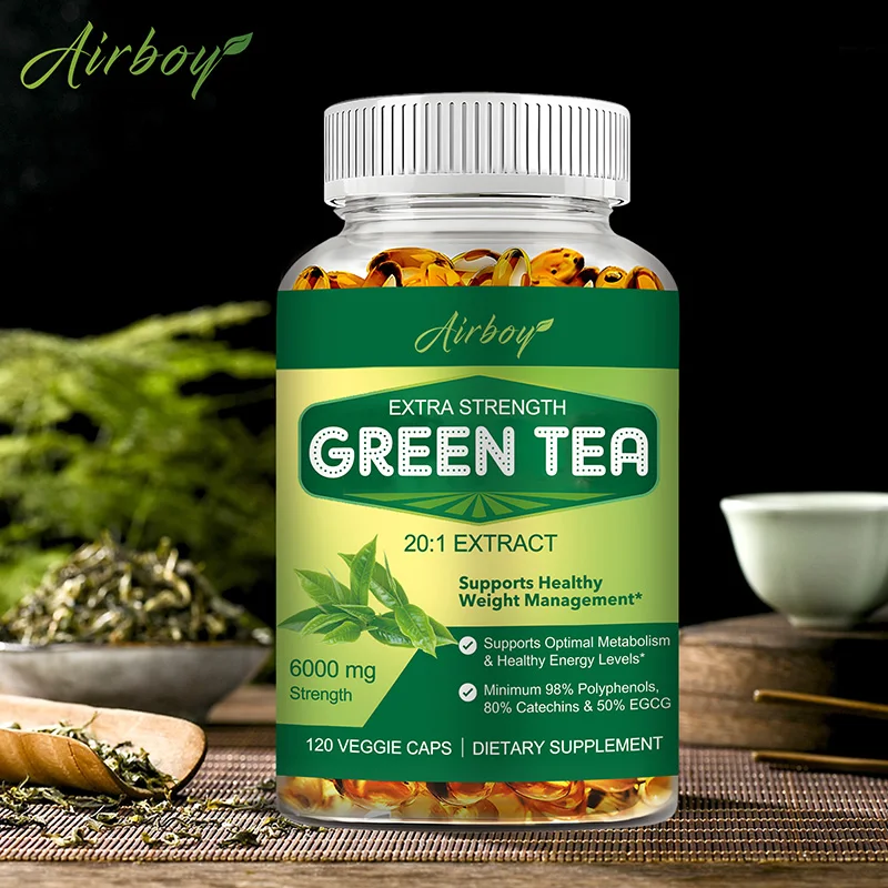 

Green Tea Capsules - with 98% Polyphenols, 50% EGCG - Burns Fat, Boosts Metabolism, Appetite Suppressant, Antioxidant