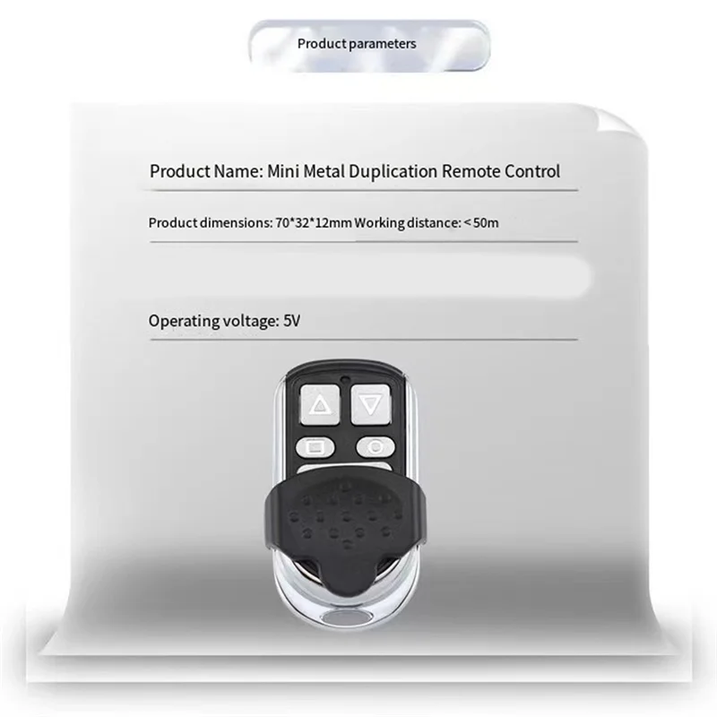 

-FDDT 5PCS 433Mhz Garage Door Remote Control Wireless Cloning And Learning Transmitter For Automatic Door Systems