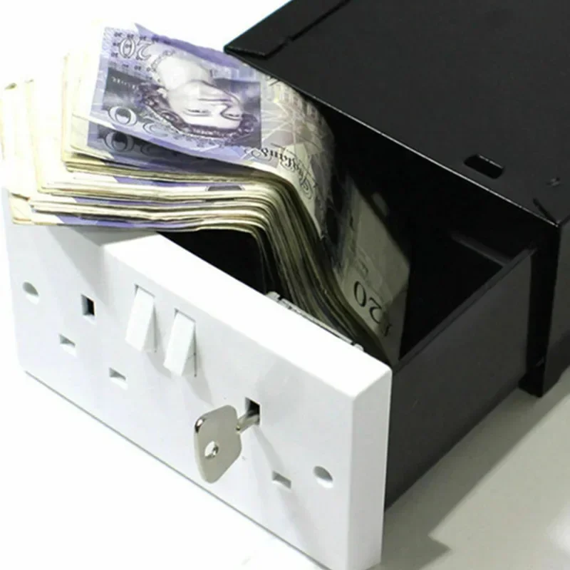 1PC UK/EU Secret Socket Box Personal Safe British Wall Hidden Socket Moneybox Household Hidden Storage Tool