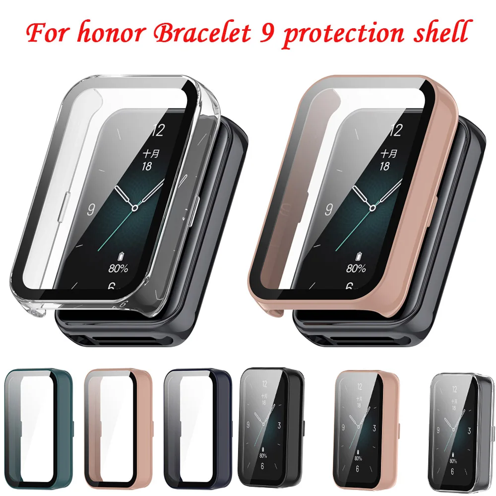 Protection Cases For Huawei Honor band 9 PC Tempered Film Shell Shockproof watch case Cover Full Coverage New Watch Band