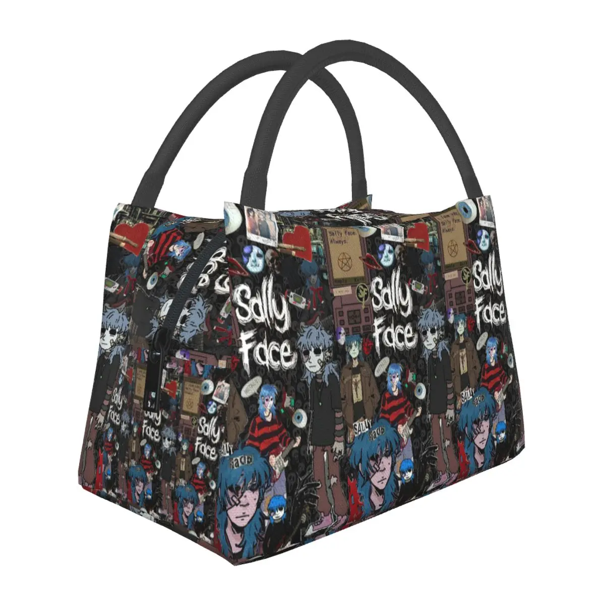 Sally Face Game Anime SF Insulated Lunch Bag for Women Picnic Storage Food Boxes Container Cooler Thermal Lunch Box Tote
