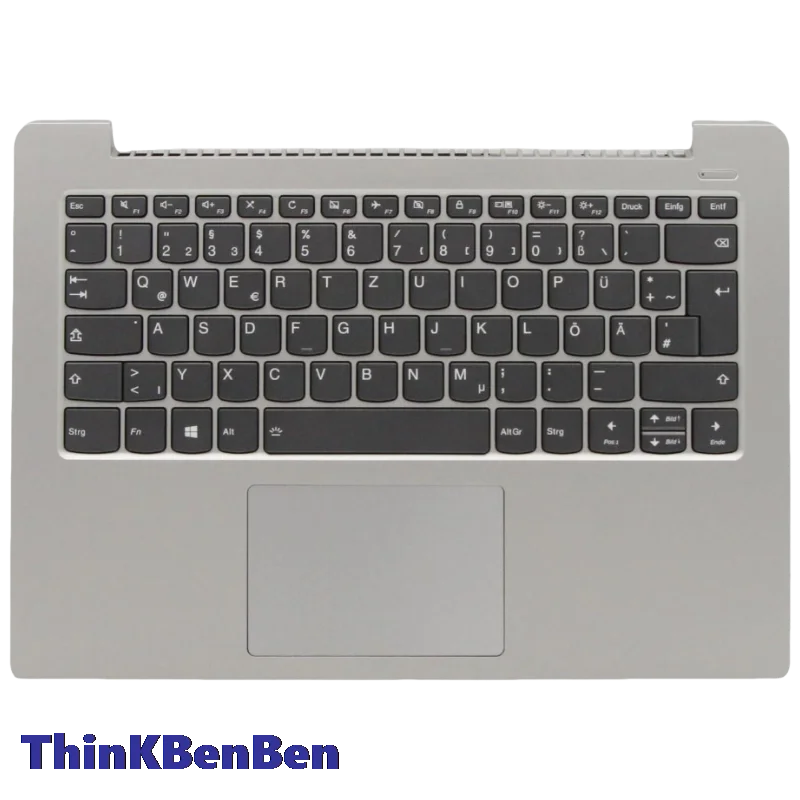 DE German Platinum Grey Keyboard Upper Case Palmrest Shell Cover For Lenovo Ideapad 330S 14 14IKB 14AST 5CB0R07538