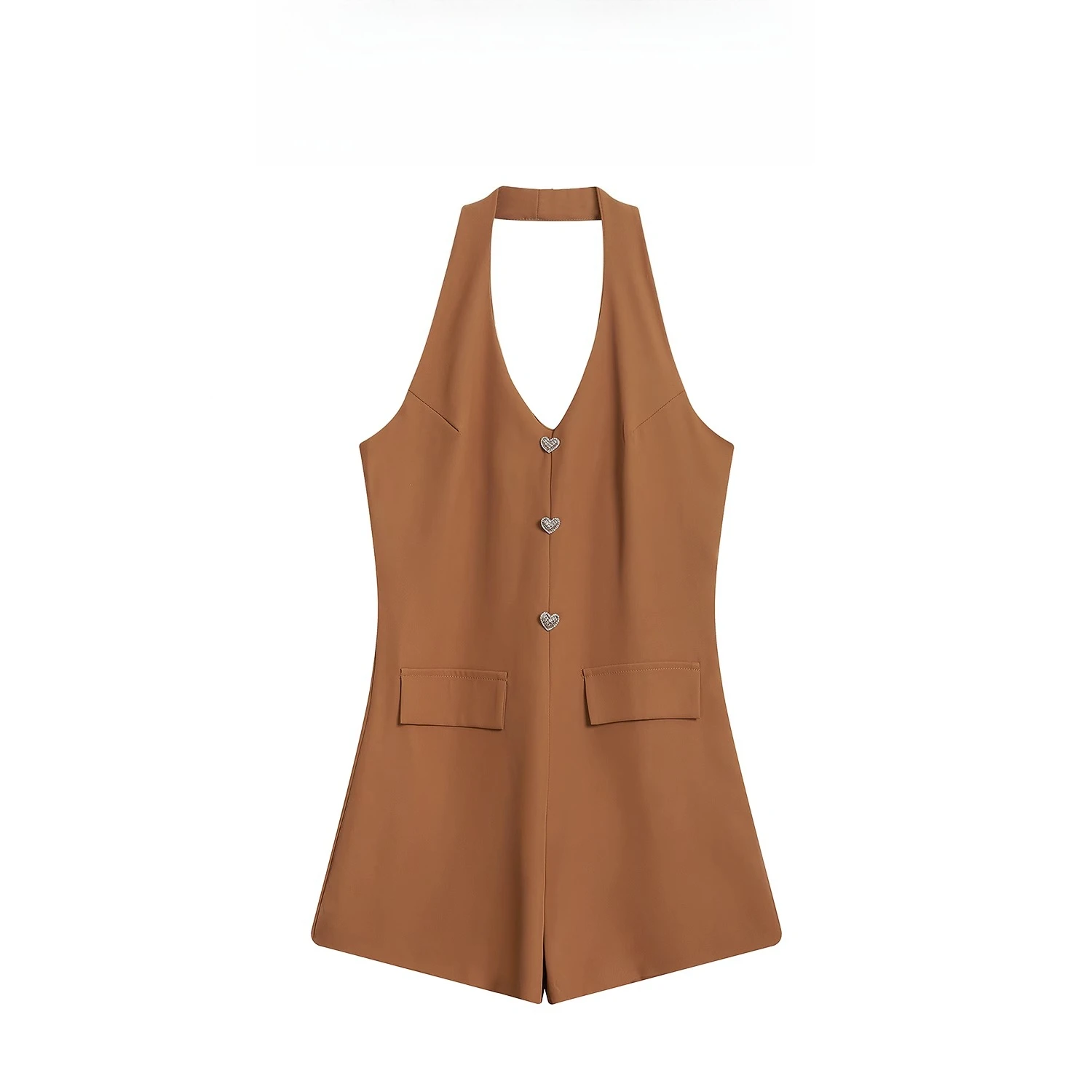 

Elegant Blazer Vest Coat Female Trendy Tops Niche Temperament Waist-hugging Girl-style Halter Neck Versatile Vest Sleeveless Top