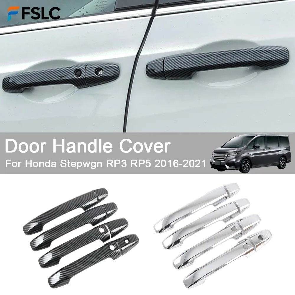 

Auto Accessories ABS Carbon Door knob Protector Door Handle Frame Cover Car Exterior Trim For Honda Stepwgn RP3 RP5 2016-2021