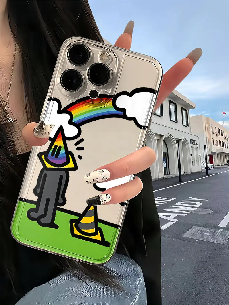 

Rainbow Barrier Transparent Shell IPhone Case For iPhone 16 15 14 13 12 11 Pro XS Max 7 8 Plus Advanced Minimalist Cover