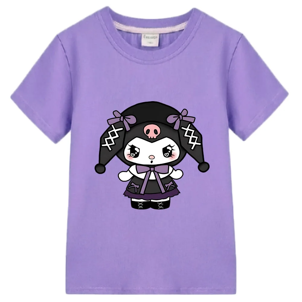 

Kids Summer Clothes Children's T Shirts for Girls Cute Cartoon Kulome Printed Short Sleeve T-shirt Toddler Girl Kawaii Top Tees