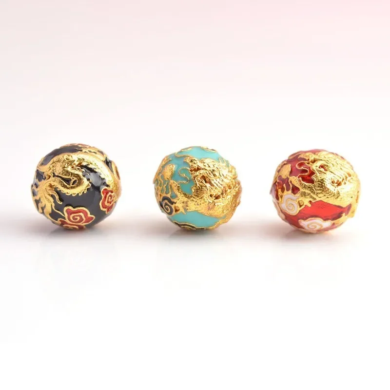 Gold Burnt Blue Embossed Enamel Color Dragon Ball