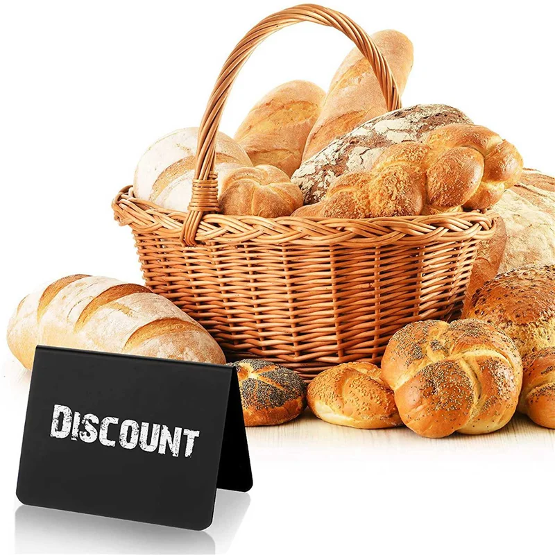 

ABGB-60Pcs 4 X 3 Inches Mini Chalkboard Table Tent Sign Chalkboard Buffet Tags Food Label For Party Tabletop Chalkboard Signs