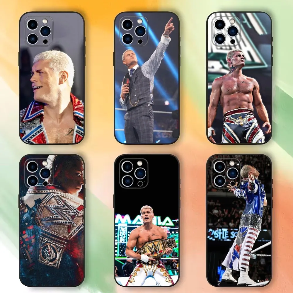 C-Cody R-Rhodes-s Phone Case For iPhone 16,15,14,13,12,11 Plus,Pro Max,XS,X,XR,SE,Mini,8,7，Soft Silicone Black Cover