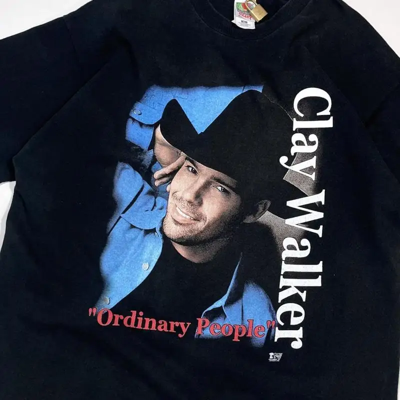 

Vintage Clay Walker Music Lover Cotton Full Size Black T Shirt