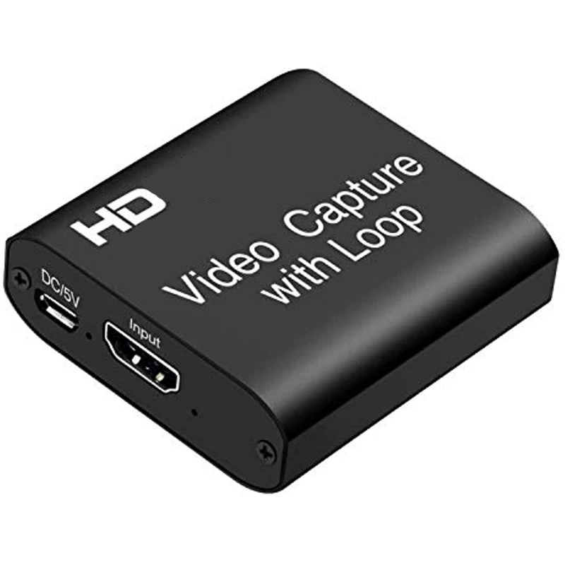 720P 1080P 30Hz Video Capture Card with Loop Out 4K HD USB 2.0 Recording Game Grabber Box for Windows7/8/10 PC Live Streaming