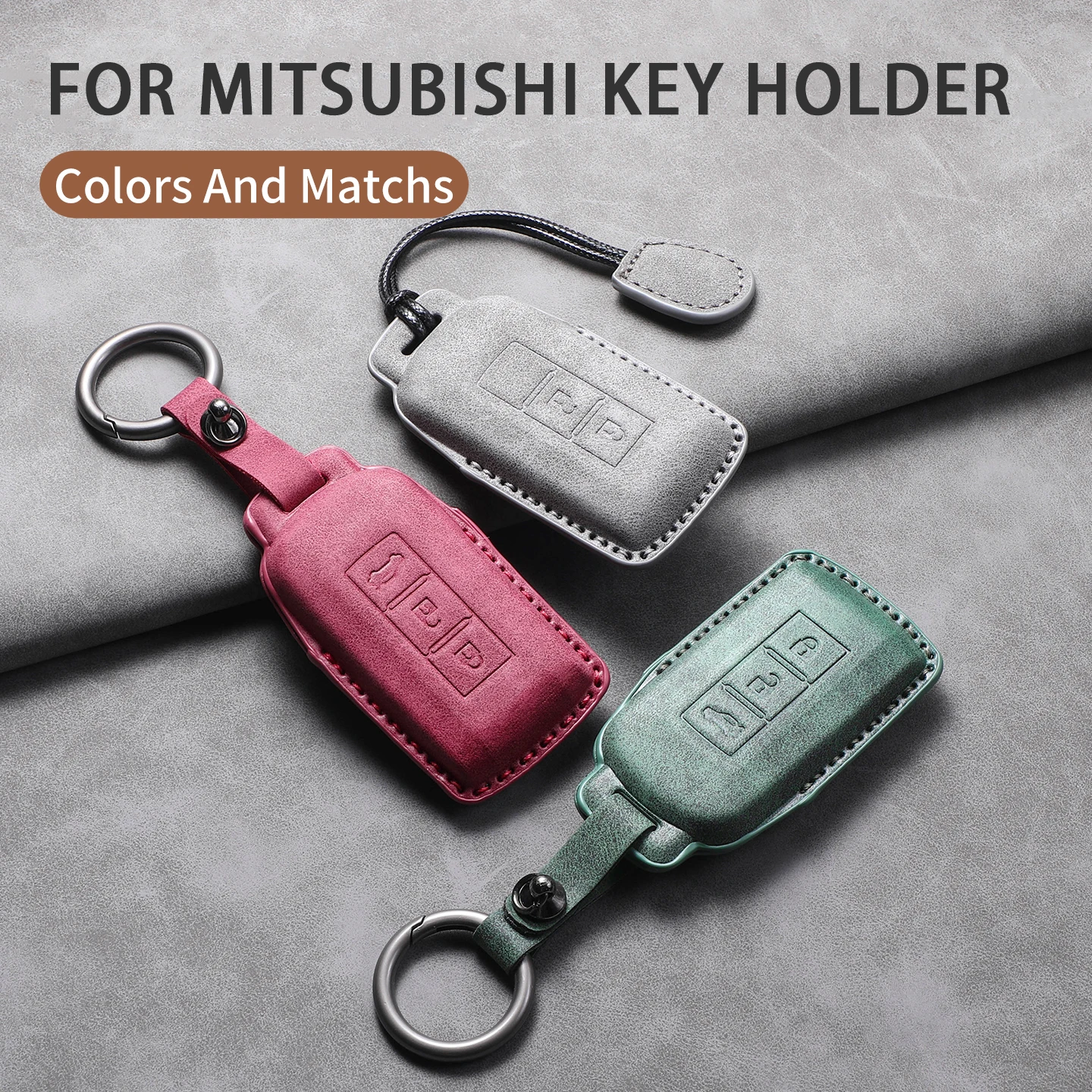 Leather Car Smart Key Case Cover For Mitsubishi Xpander Outlander Pajero L200 ASX Eclipse Montero Cross Soft Lancer Mirage Sport