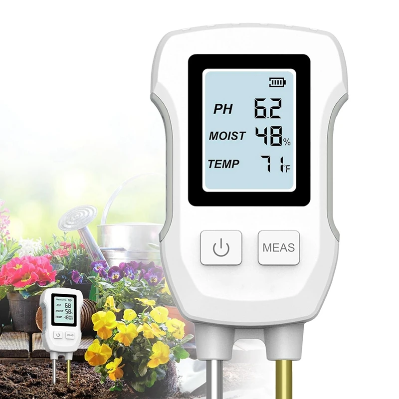 

New-A47Q-3 In 1 Soil Moisture Meter, Digital Plant Moisture Meter For Temperature/Soil Moisture/PH Meter, Soil Test Meter