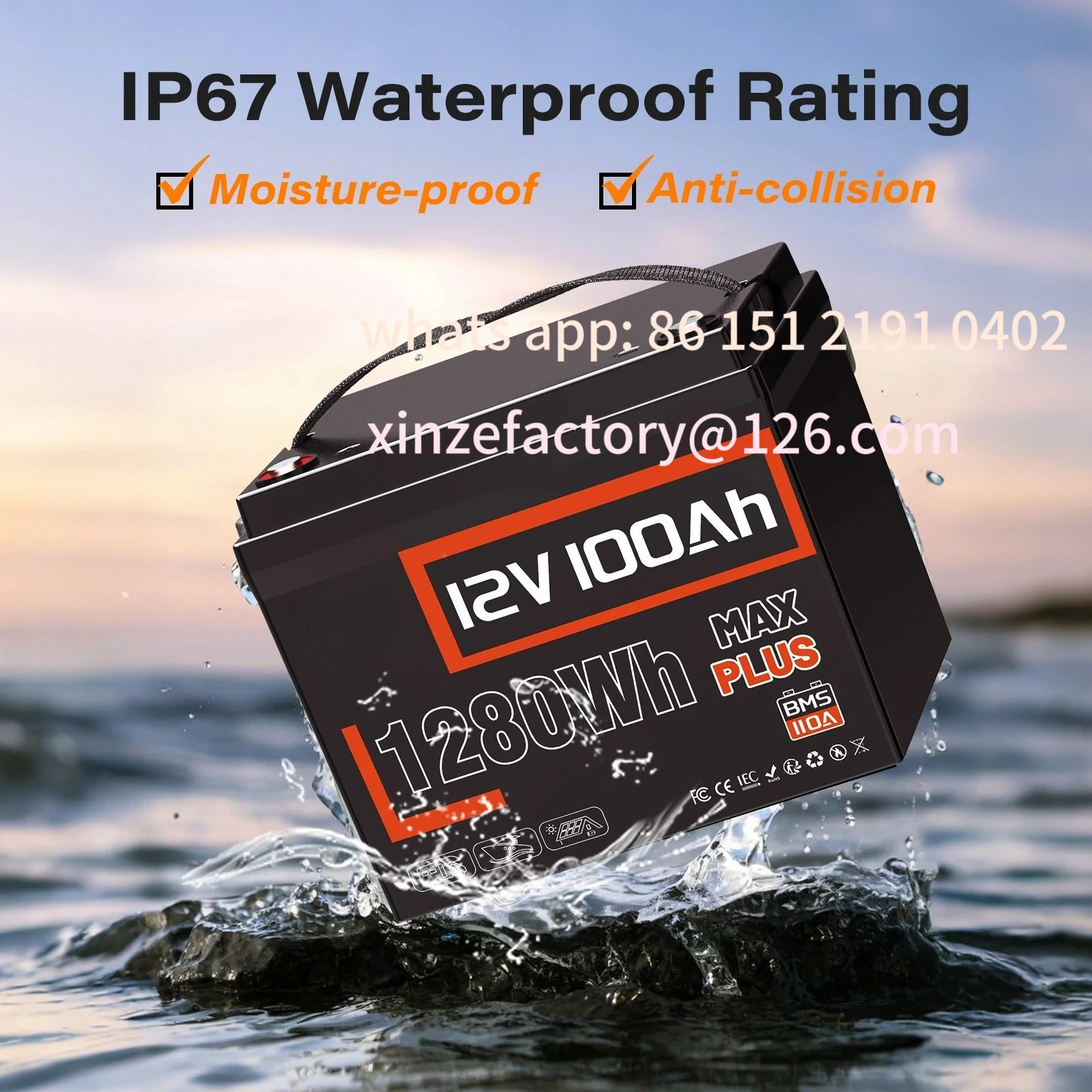 

Настраиваемые аккумуляторные батареи 12 В 100 Ач MAX 100 А BM