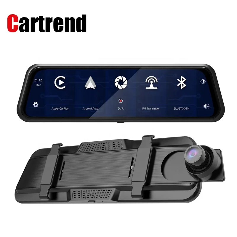 9.66 Inch 2k Front and Rear 1080P Camera Dual Recording HD Night Vision Wifi BT Gps Dash Cam Wireless Portable Carplay Dashboard