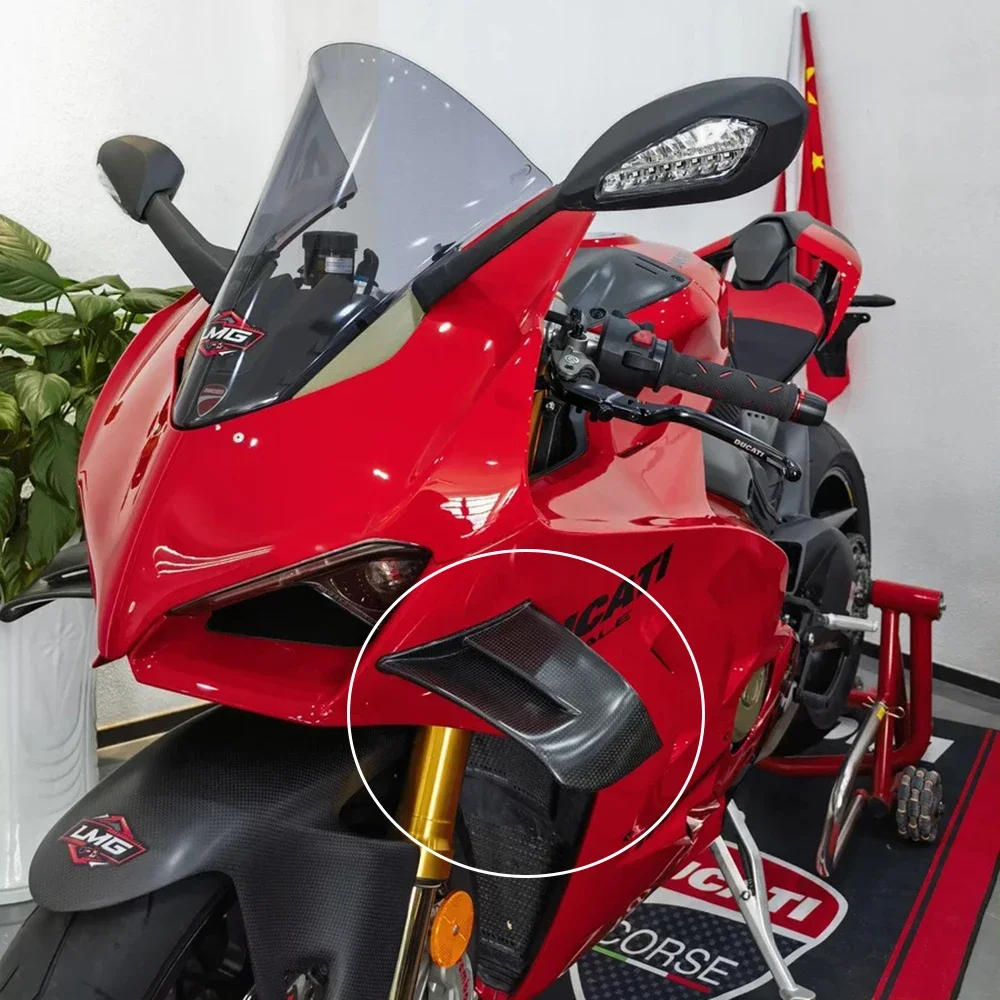 Winglets motocicleta fibra carbono completo, defletor de ar, kit de carenagem para DUCATI PANIGALE v4 2019-2023, painéis de asa fixa, 2021, 2022