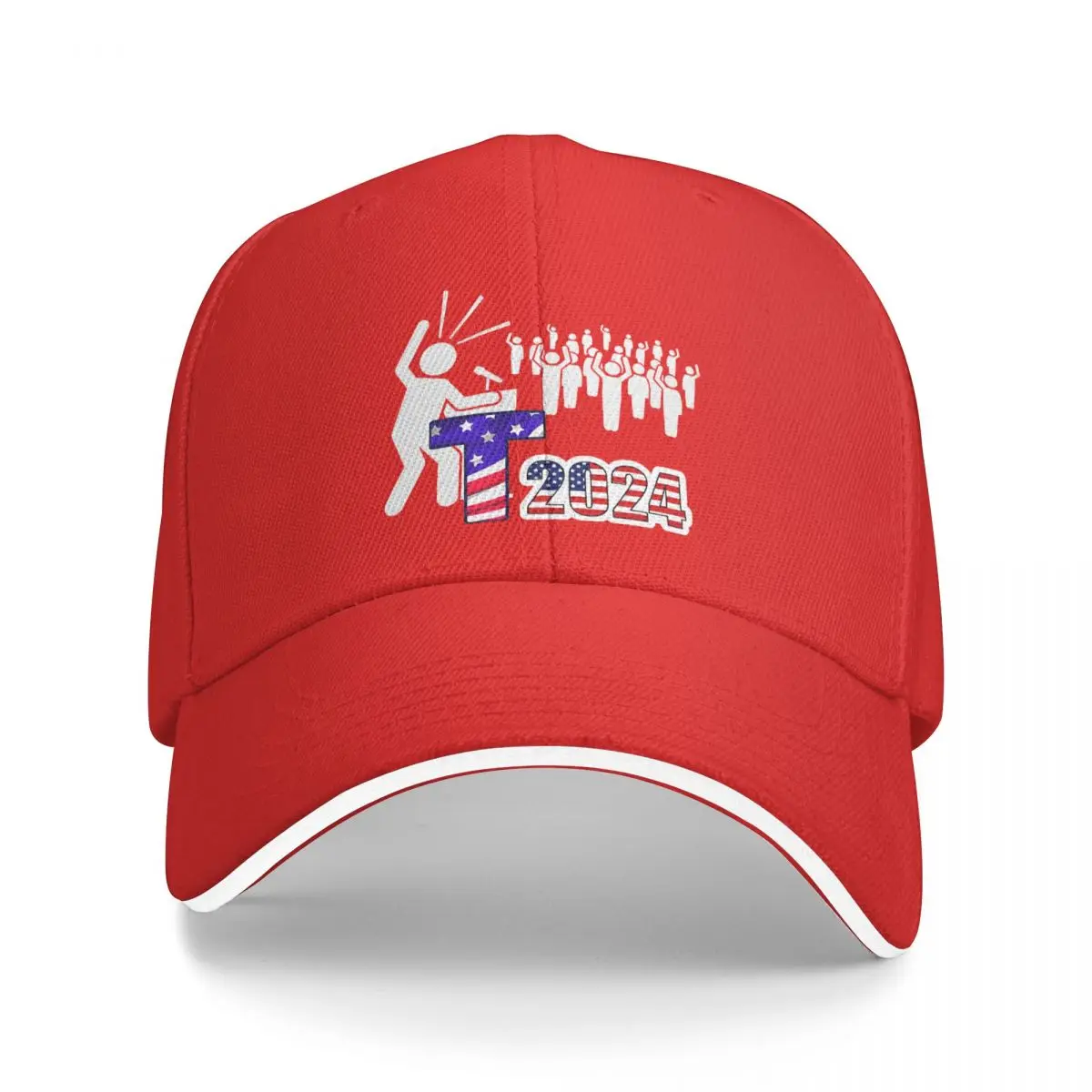 Trump Shot Fight 2024 Baseball Cap Hip Hop Patriotic Political MAGA Sandwich Caps Unisex Breathable Sun Cap Sport