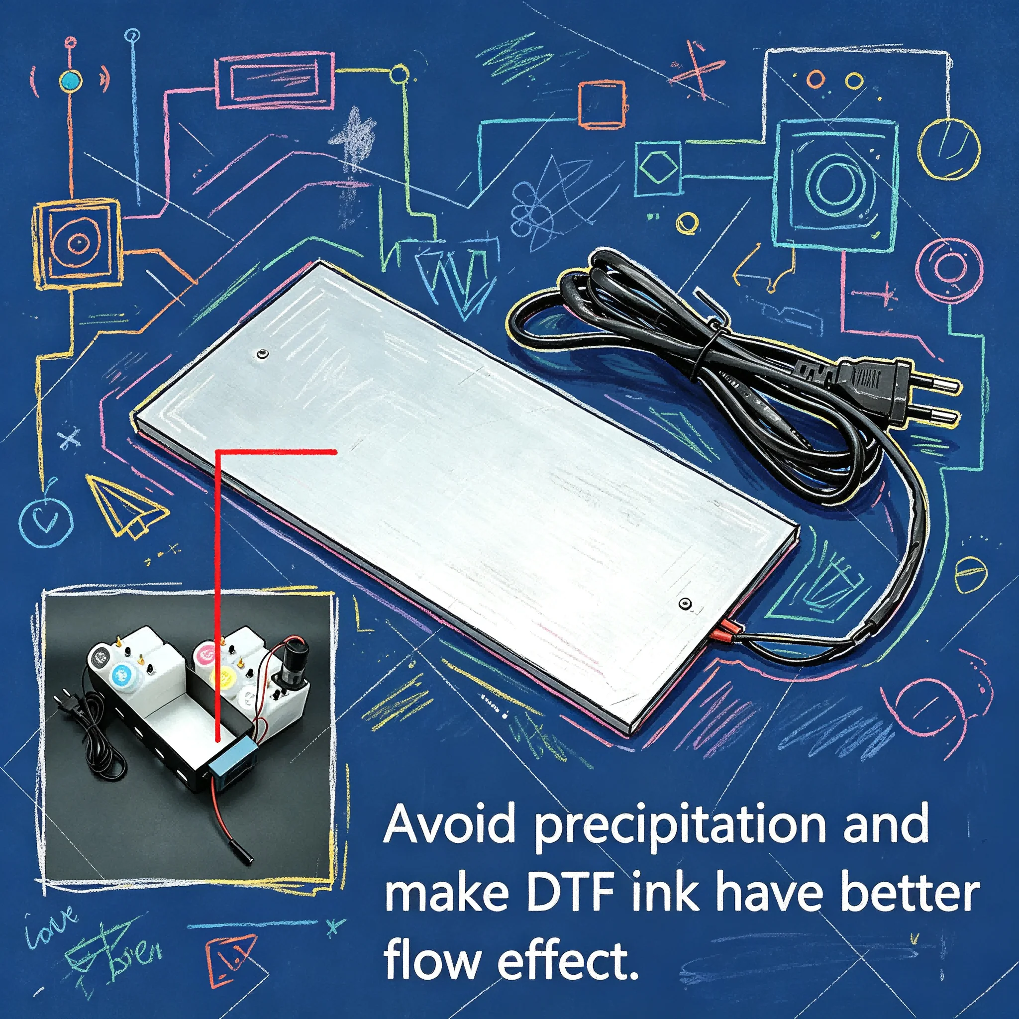 DTF CISS Ink System Ink Tank Heating Plate Heater for Epson ET8550 XP15000 L1800 L805 DIY DTF Printer 250ML White Ink Better