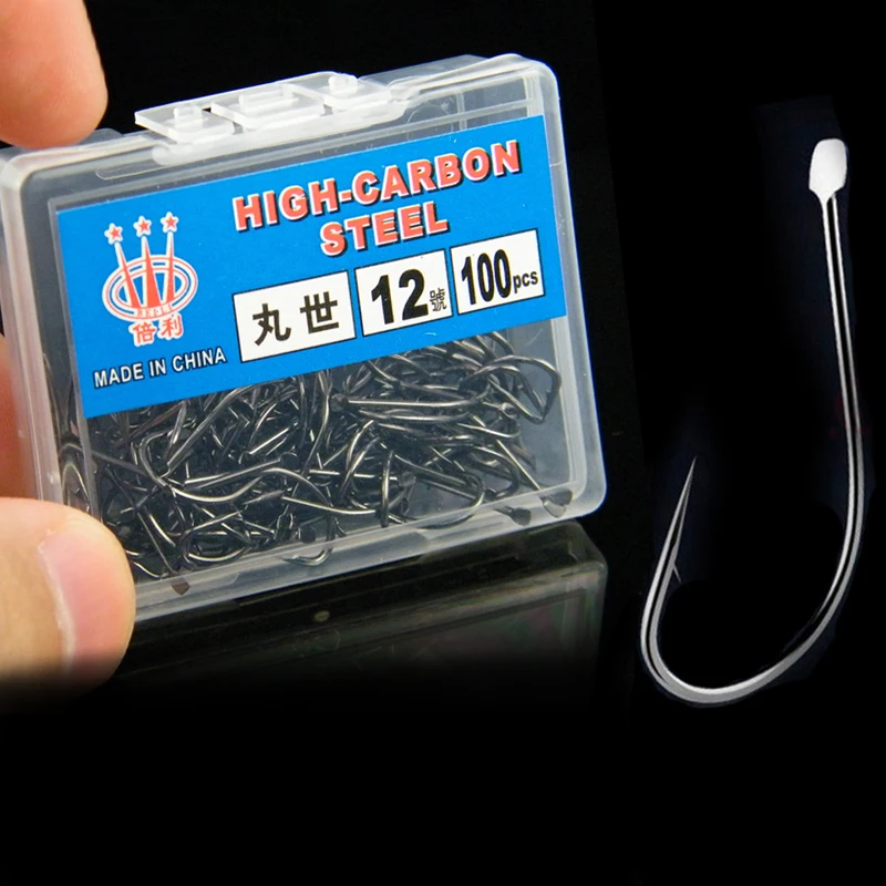 50pcs/100pcs Boxed High Carbon Steel Fishing Hooks 6 # -18 # Fishing Hook Jig Barbed Hook For Fishing Accessories Pesca