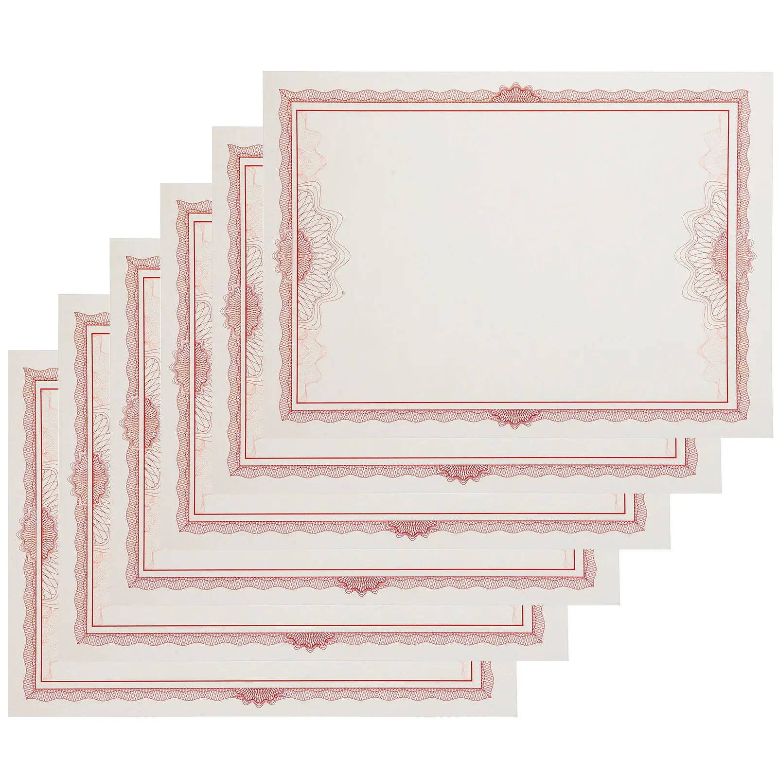 6Sheets Printable Blank Certificate Paper Rounded Corners Writable Diploma Award School Graduation Completion