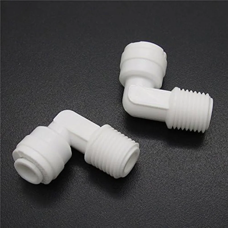 1/4 inch Male Thread to 1/4 inch Tube Elbow Quick Connect Ro Reverse Osmosis water Filter Fitting Male Elbow Pack of 5