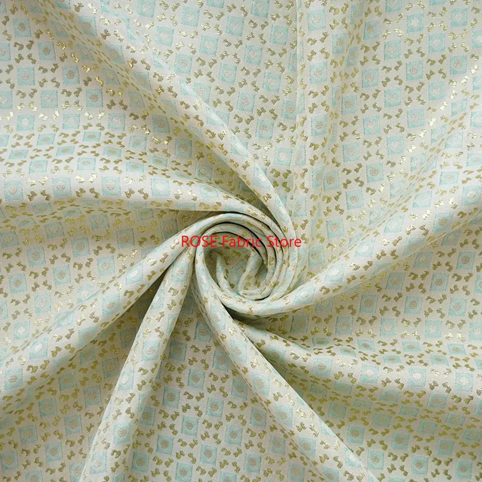 1-метровая золотая шелковая рельефная жаккардовая ткань с геометрическим рисунком, простое платье, юбка, сумка, наволочка, декоративная швейная ткань