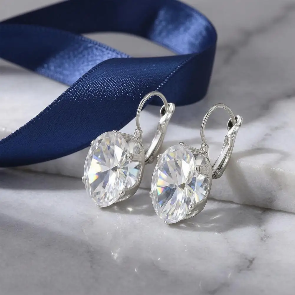 Minimalist Dangle Earrings for Women 1 Pair Cubic Zirconia Drop Earrings Sparkly Rhinestone Hoop Jewelry for Women’s for Wear