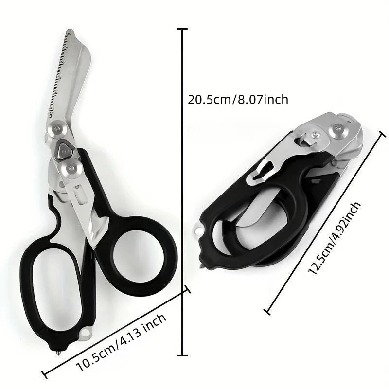 Raptors First Aid Expert Tactical Folding Scissors Outdoor Survival Tool Multifunction Heavy-Duty Emergency/Trauma Shears