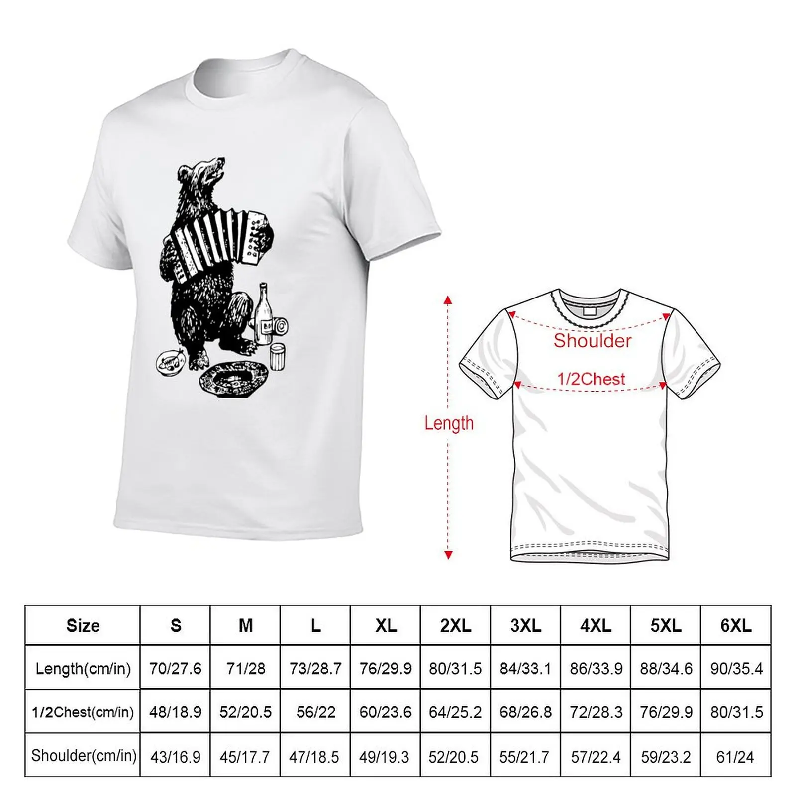 Misha the accordion player T-Shirt custom shirt anime stuff tshirts for men