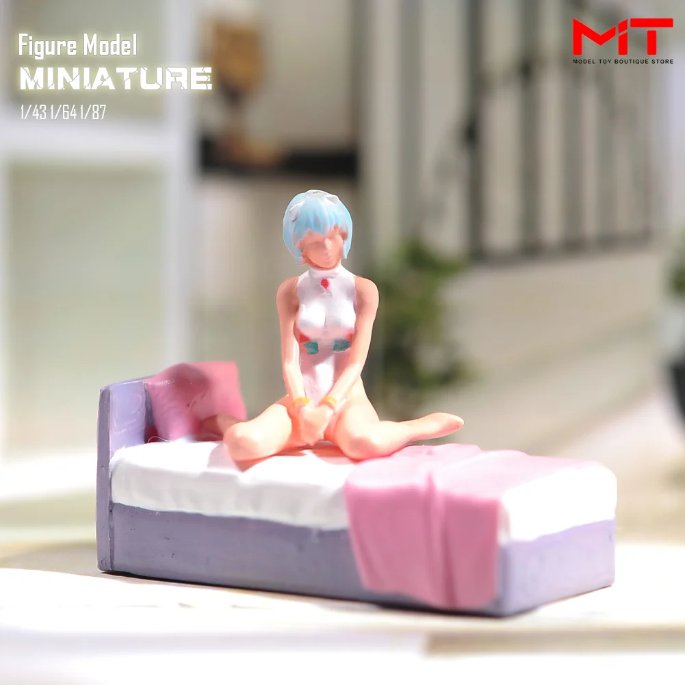 Miniatures Figurine 1/87 1/64 1/43 1/24 Anime Beauty Girl Sitting Figures Model Creative Photography Scene Props Toy