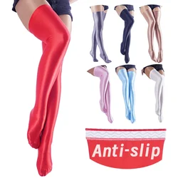 YAULAANG Glänzende japanische Sexy Strümpfe, Oberschenkelhoch über dem Knie, hohe Socken für Frauen, extra lange, oberschenkelhohe Strümpfe