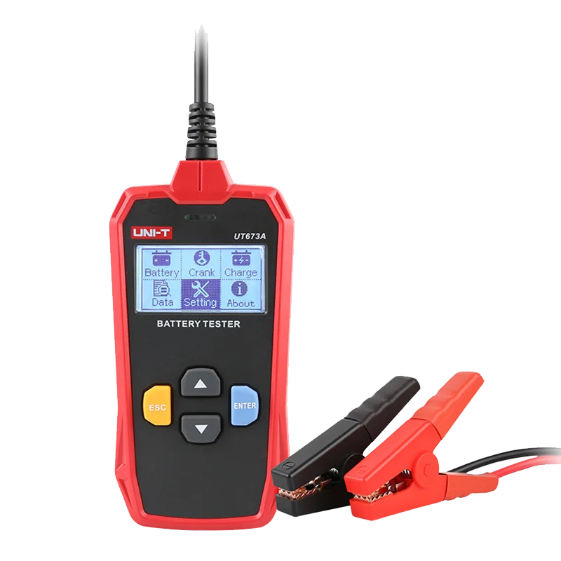 UNI-T Car Battery Tester 12V 24V DC Charger Analyzer UT673A UT675A Capacity Load Tester Cranking System Test 40-2000CCA