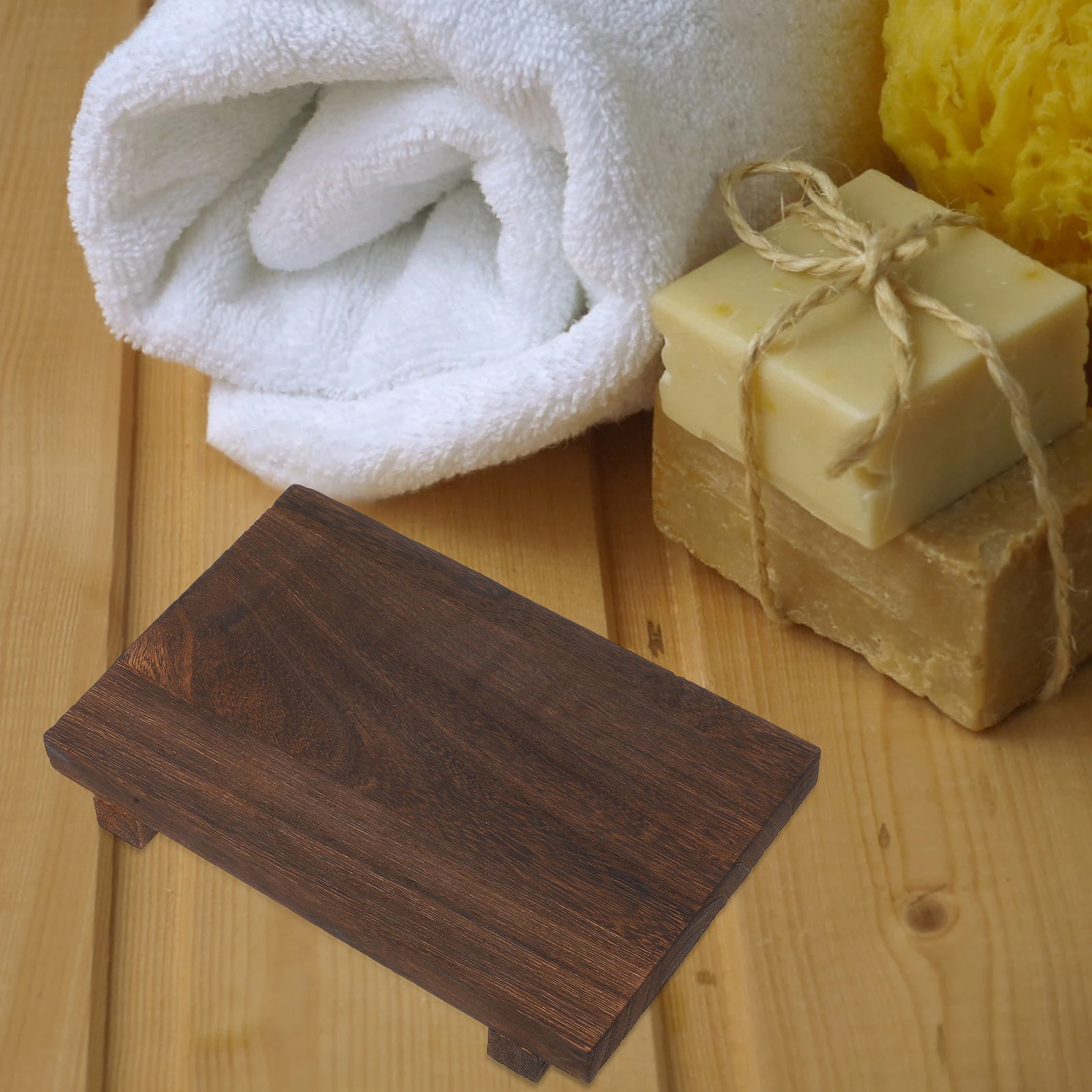 

Wooden Storage Board Bathroom Tray Display Stand Wood Risers Decor Home Trays Easy Clean Multifunctional Design