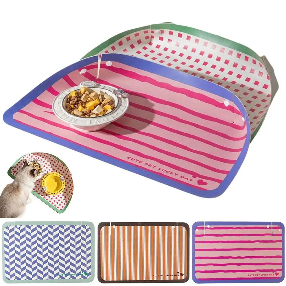 New PU Leather Cat Dog Food Mat Waterproof Non-slip Dog Food Placemat Oilproof Cat Bowl Mat