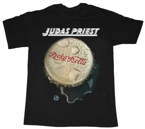 Judas Priest Rocka Rolla 1974 New Black Black Cotton T-Shirt