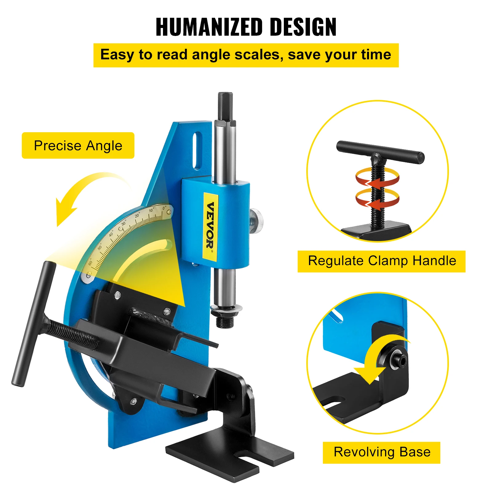 VEVOR Pipe Tubing Notcher 60 Degree Tubing and Pipe Notcher Hole Saw with Instructions for Cutting Holes Through Meta Wood Plast