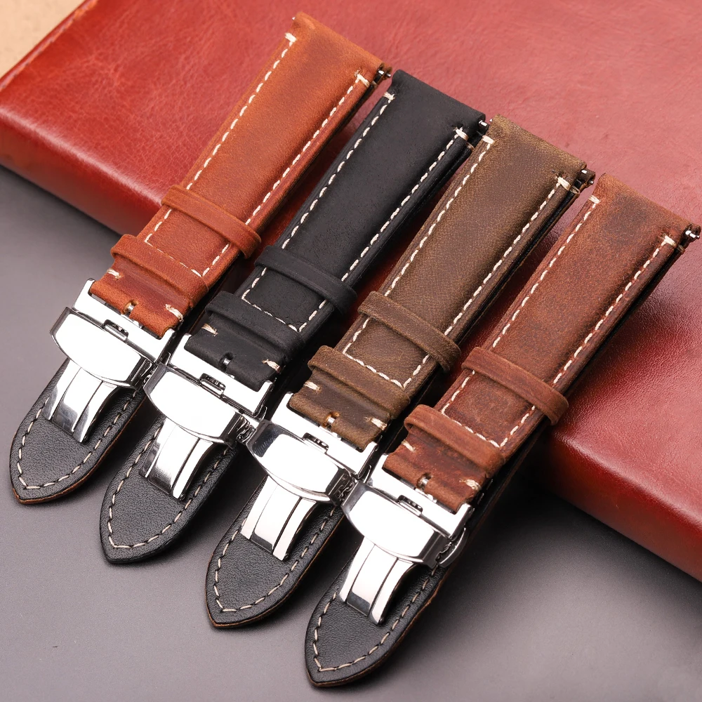 Bracelet de montre en cuir de - Leather Watch Band Men avis et prix