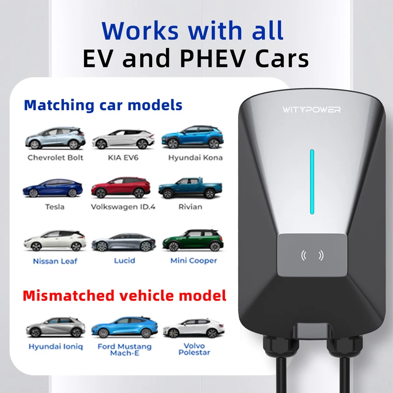 WityPower 22KW 3Phase EV محطة شحن Type2 APP التحكم 7KW 32A 1Phase شاحن السيارة الكهربائية لسيارات EVSE #5