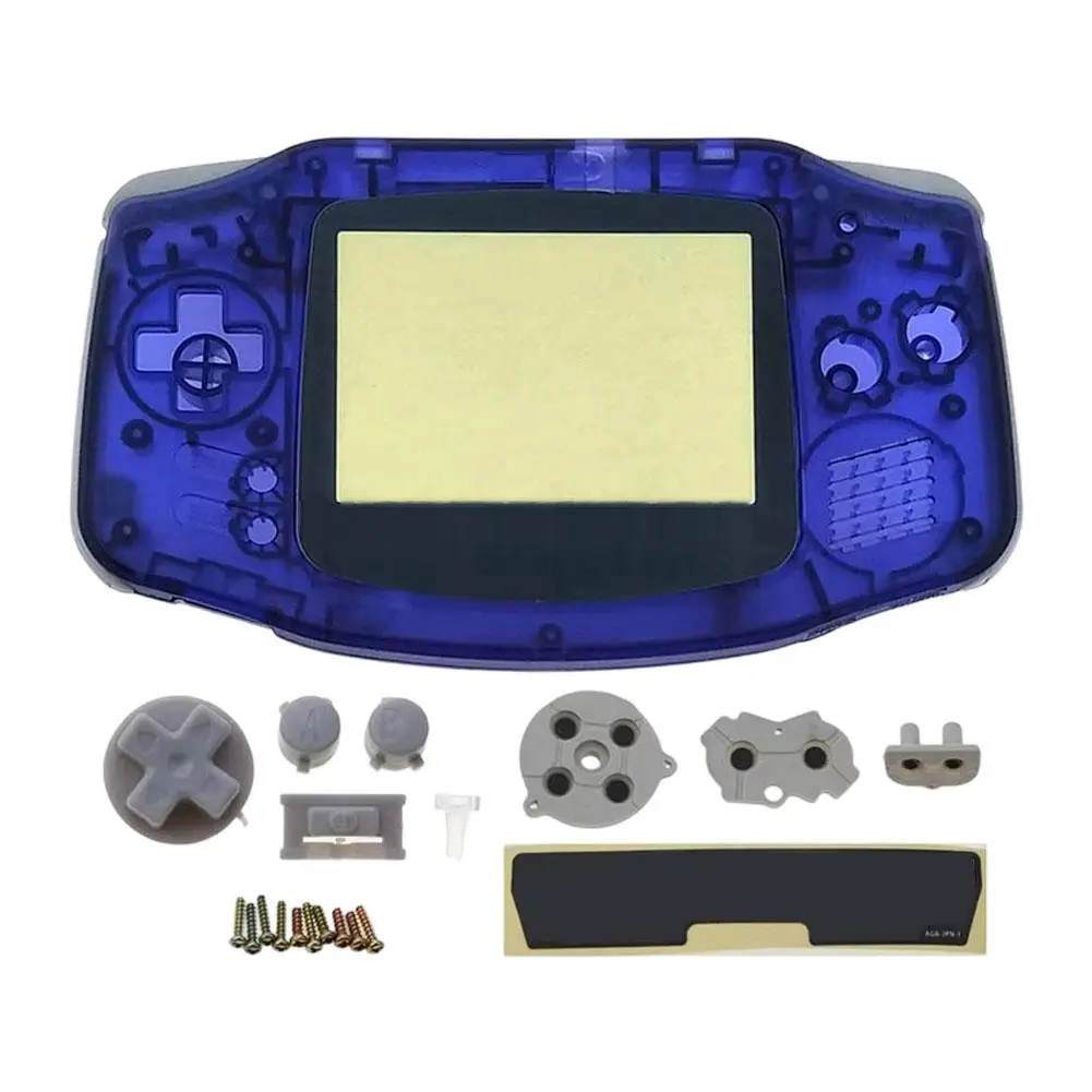 Klare Ersatzgehäuseabdeckung mit Tasten, maßgeschneidert für Game Boy GBA, Ersatzgehäuse-Kit, DIY-Gehäuse