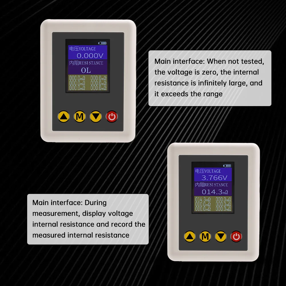 Imagem -02 - Precisão Bateria de Lítio Tester Medidor de Resistência Interna Lcd Voltímetro Digital Detector de Tensão Tipo-c 5v Ts4520 Alta