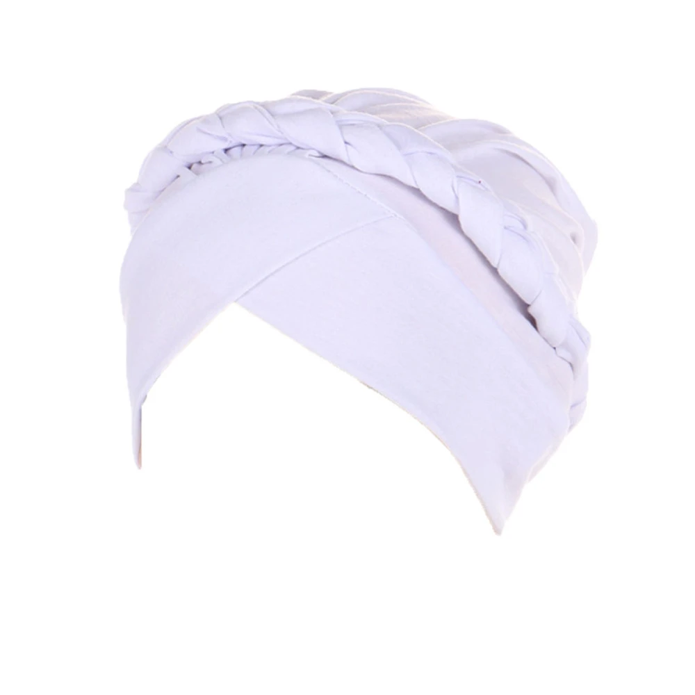 Turban Tressé à la Main de Style Bohème pour Femme, Chapeau Bandana Croisé, Hijab Musulman, Tête Islamique, Perte de Cheveux Ronde, Couverture d'Écharpe